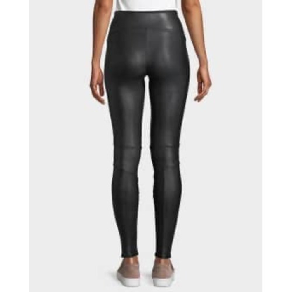 Spanx Faux Leather Moto Leggings Very Black High Rise Petite Medium M/M - Picture 13 of 15